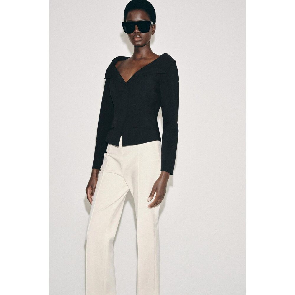 Zara ZW Collection Tailored Blazer Black Size S NWT Rare